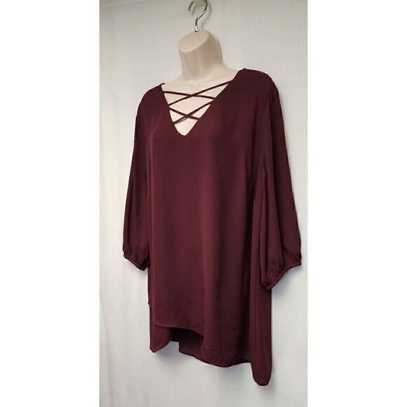 Worthington’s 3/4 Length Sleeve Chiffon Tunic Top Blouse Plus Size 2X - Picture 3 of 5